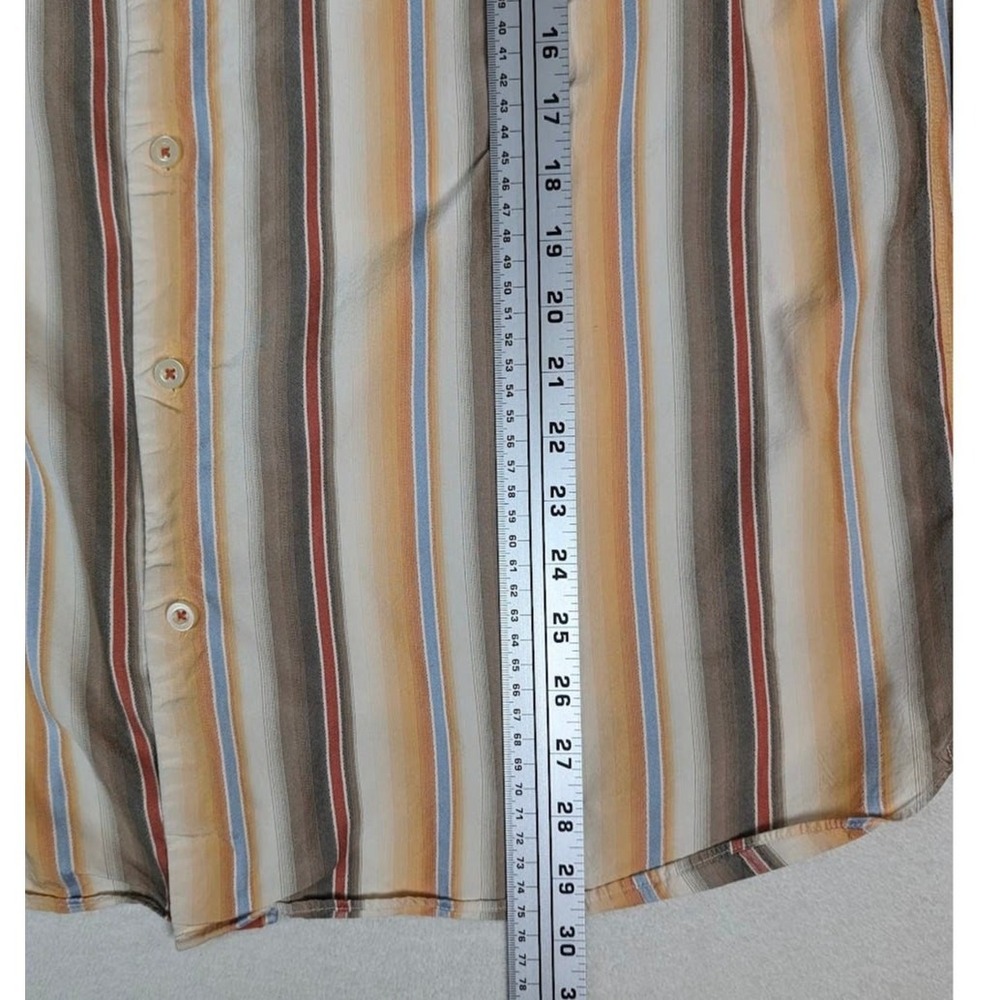 Tommy Bahama Men's Casual Shirt Size XL Striped Rust Tan‎ Blue 100% Silk Bold - Picture 5 of 6